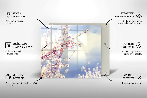 Üveg vágódeszka Virágzó fa