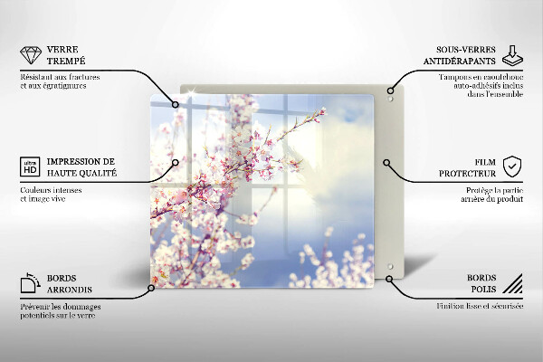 Üveg vágódeszka Virágzó fa