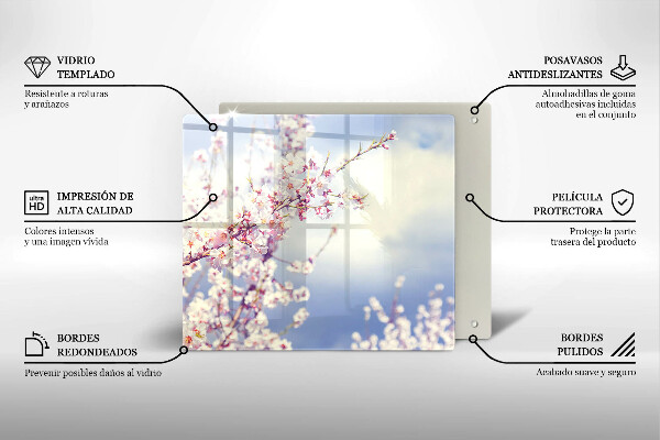 Üveg vágódeszka Virágzó fa