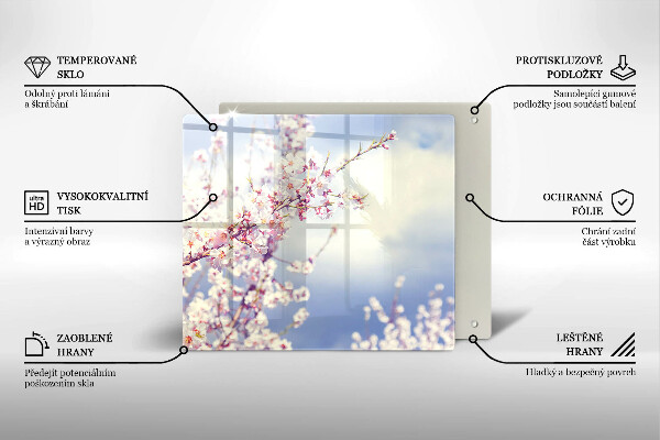 Üveg vágódeszka Virágzó fa