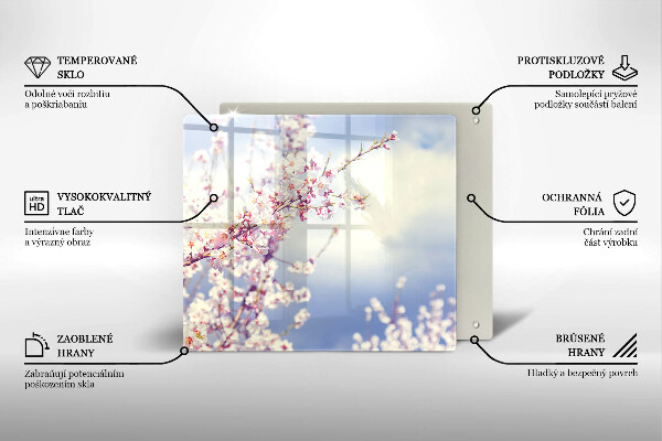 Üveg vágódeszka Virágzó fa