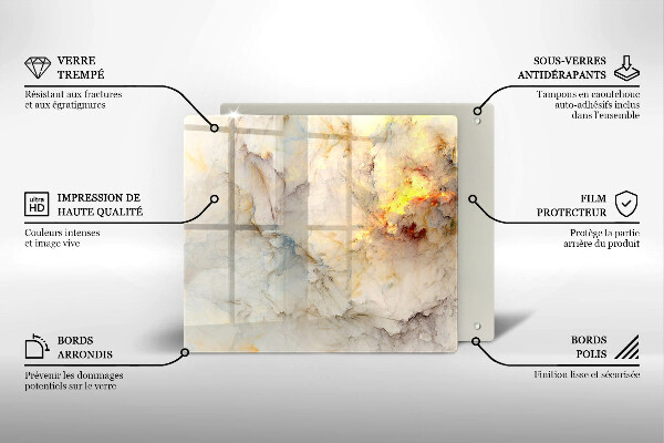 Üveg vágódeszka Márvány textúra arannyal