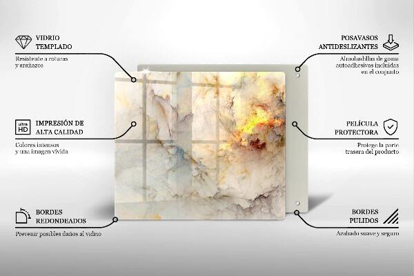 Üveg vágódeszka Márvány textúra arannyal