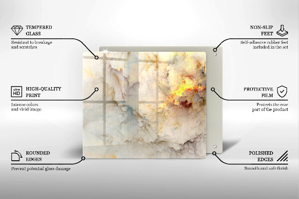 Üveg vágódeszka Márvány textúra arannyal