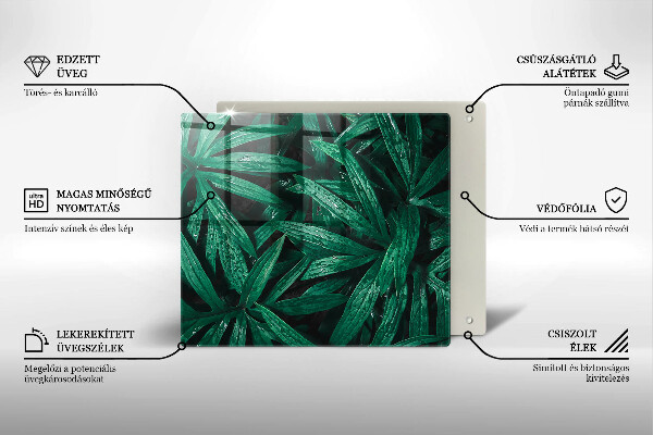 Üveg vágódeszka Növények levelei