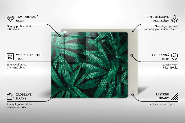 Üveg vágódeszka Növények levelei