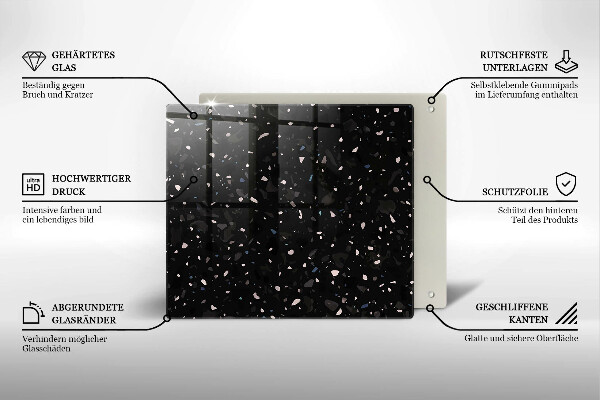 Üveg vágódeszka Sötét kőedény