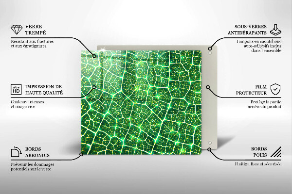 Üveg vágódeszka Levélszerkezet