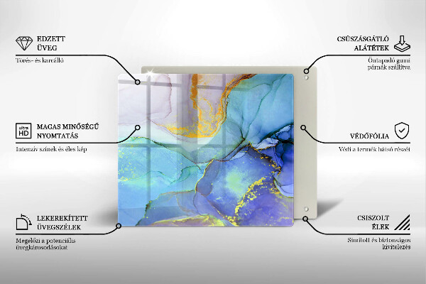 Üveg vágódeszka Repedt arany kő