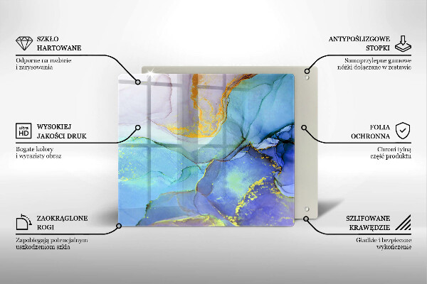 Üveg vágódeszka Repedt arany kő