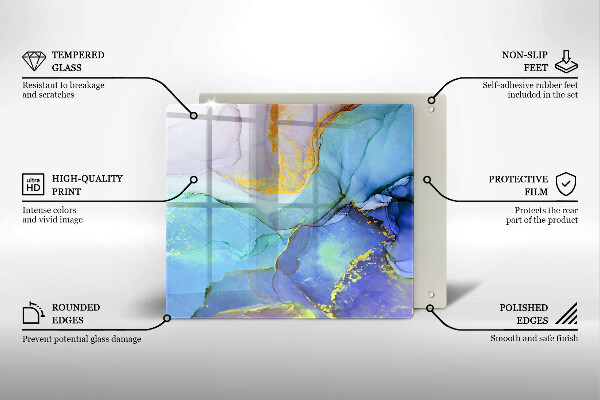 Üveg vágódeszka Repedt arany kő