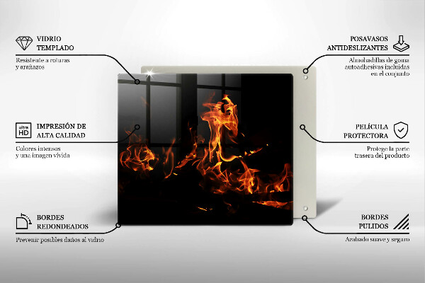 Üveg vágódeszka Gyújts egy élő lángot