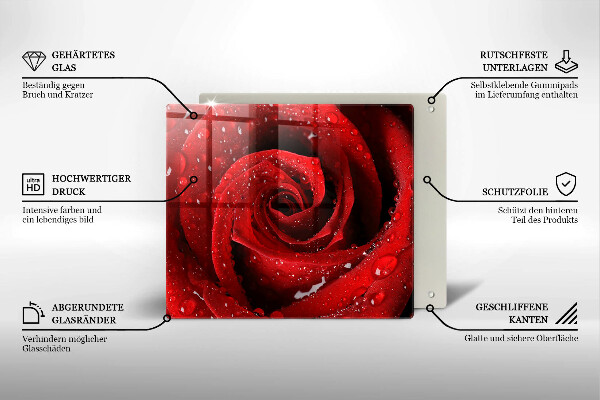 Üveg vágódeszka Rózsa virág szirmai