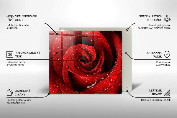 Üveg vágódeszka Rózsa virág szirmai