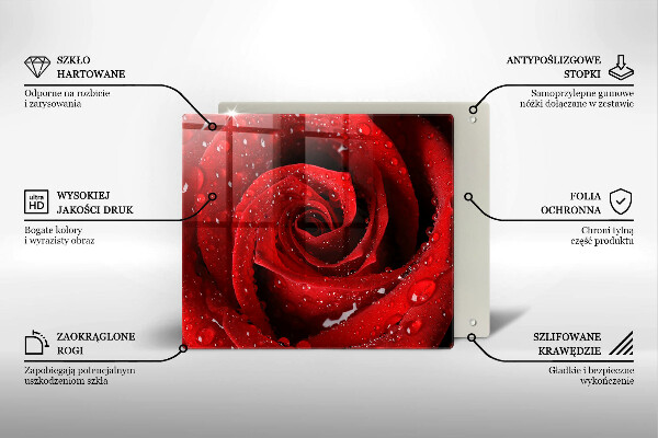 Üveg vágódeszka Rózsa virág szirmai