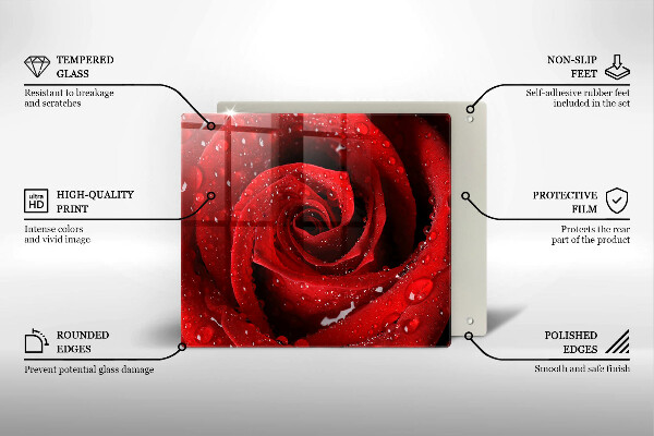 Üveg vágódeszka Rózsa virág szirmai