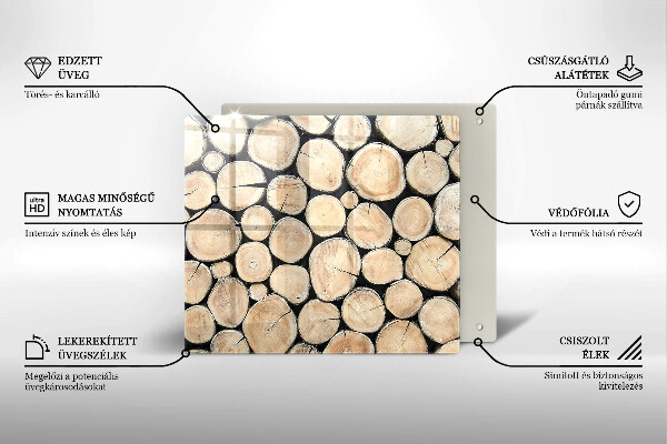 Üveg vágódeszka Fa fatörzsek