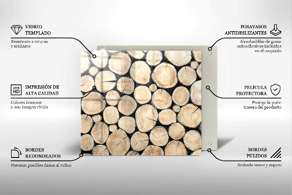 Üveg vágódeszka Fa fatörzsek