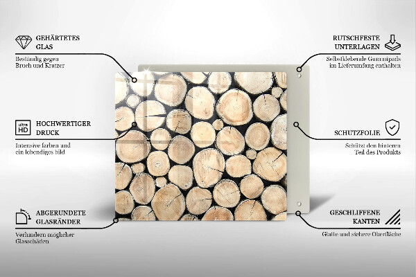 Üveg vágódeszka Fa fatörzsek