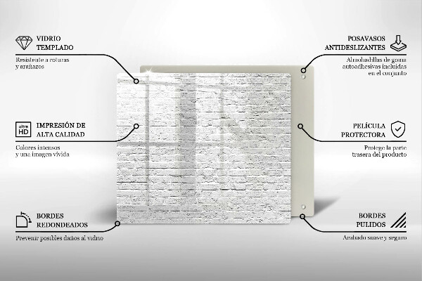 Üveg vágódeszka Téglafal fal