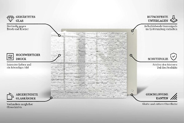 Üveg vágódeszka Téglafal fal