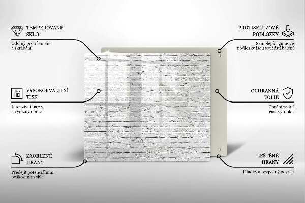 Üveg vágódeszka Téglafal fal