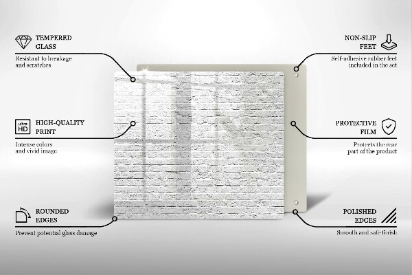 Üveg vágódeszka Téglafal fal