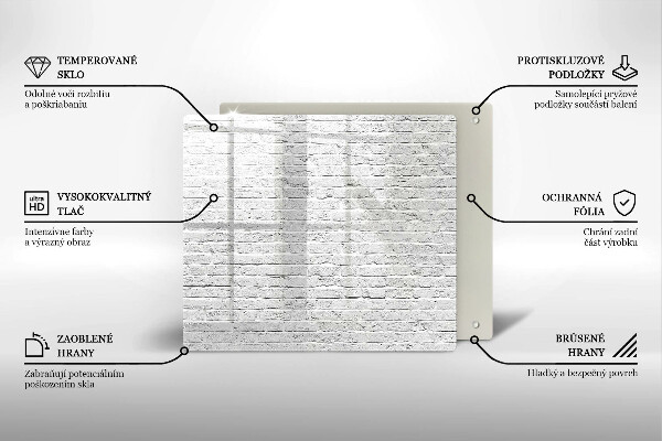 Üveg vágódeszka Téglafal fal