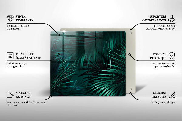 Üveg vágódeszka Vad dzsungel levelei