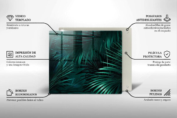 Üveg vágódeszka Vad dzsungel levelei