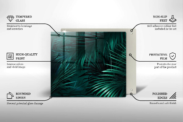 Üveg vágódeszka Vad dzsungel levelei