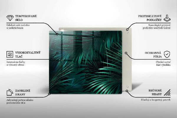 Üveg vágódeszka Vad dzsungel levelei