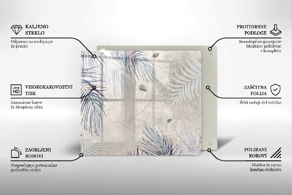 Üveg vágódeszka Finom levelek