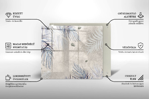 Üveg vágódeszka Finom levelek