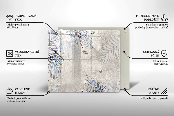 Üveg vágódeszka Finom levelek