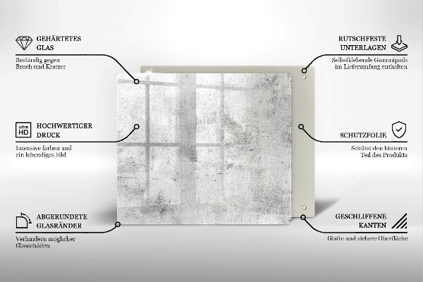 Üveg vágódeszka Beton textúra