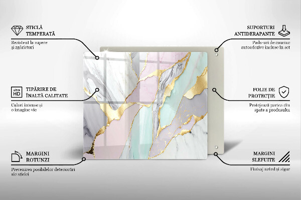 Üveg vágódeszka Pasztell márvány