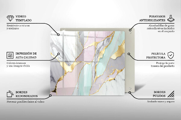 Üveg vágódeszka Pasztell márvány