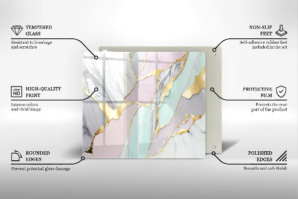 Üveg vágódeszka Pasztell márvány