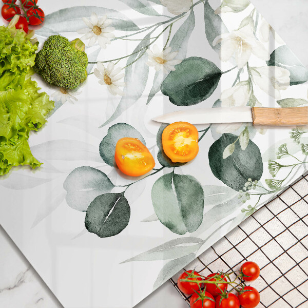 Üveg vágódeszka Akvarell növények