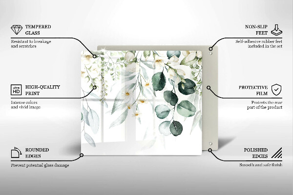 Üveg vágódeszka Akvarell növények