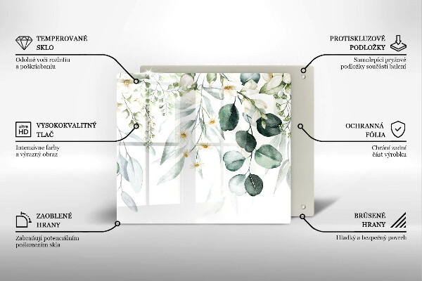 Üveg vágódeszka Akvarell növények