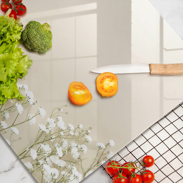 Üveg vágódeszka Gipsz boho virágok