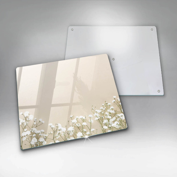 Üveg vágódeszka Gipsz boho virágok