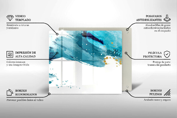 Üveg vágódeszka Kék foltok