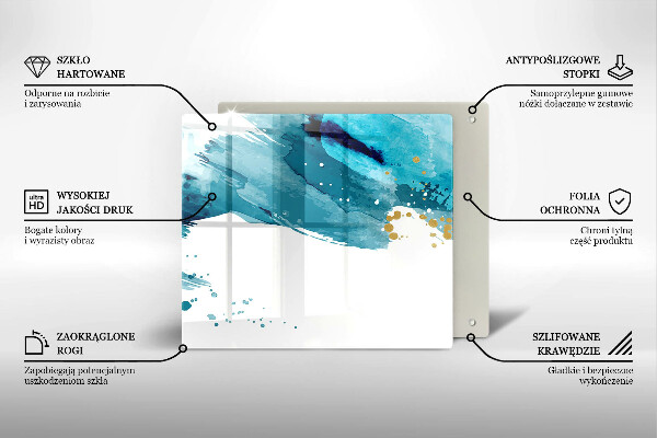 Üveg vágódeszka Kék foltok