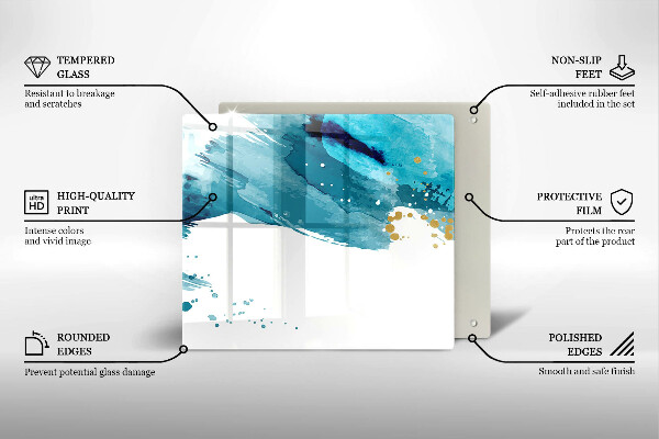 Üveg vágódeszka Kék foltok