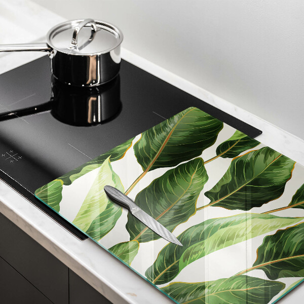 Üveg vágódeszka Banán levelek