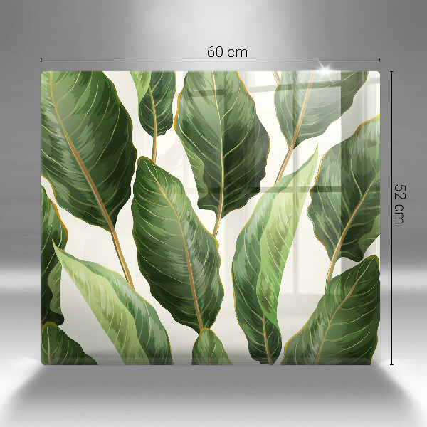 Üveg vágódeszka Banán levelek