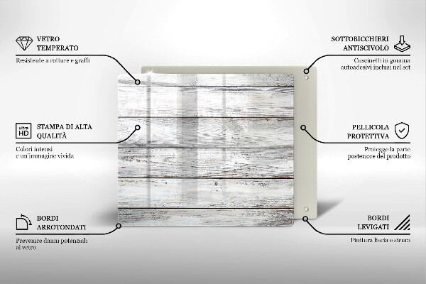 Üveg vágódeszka Világos fa táblák